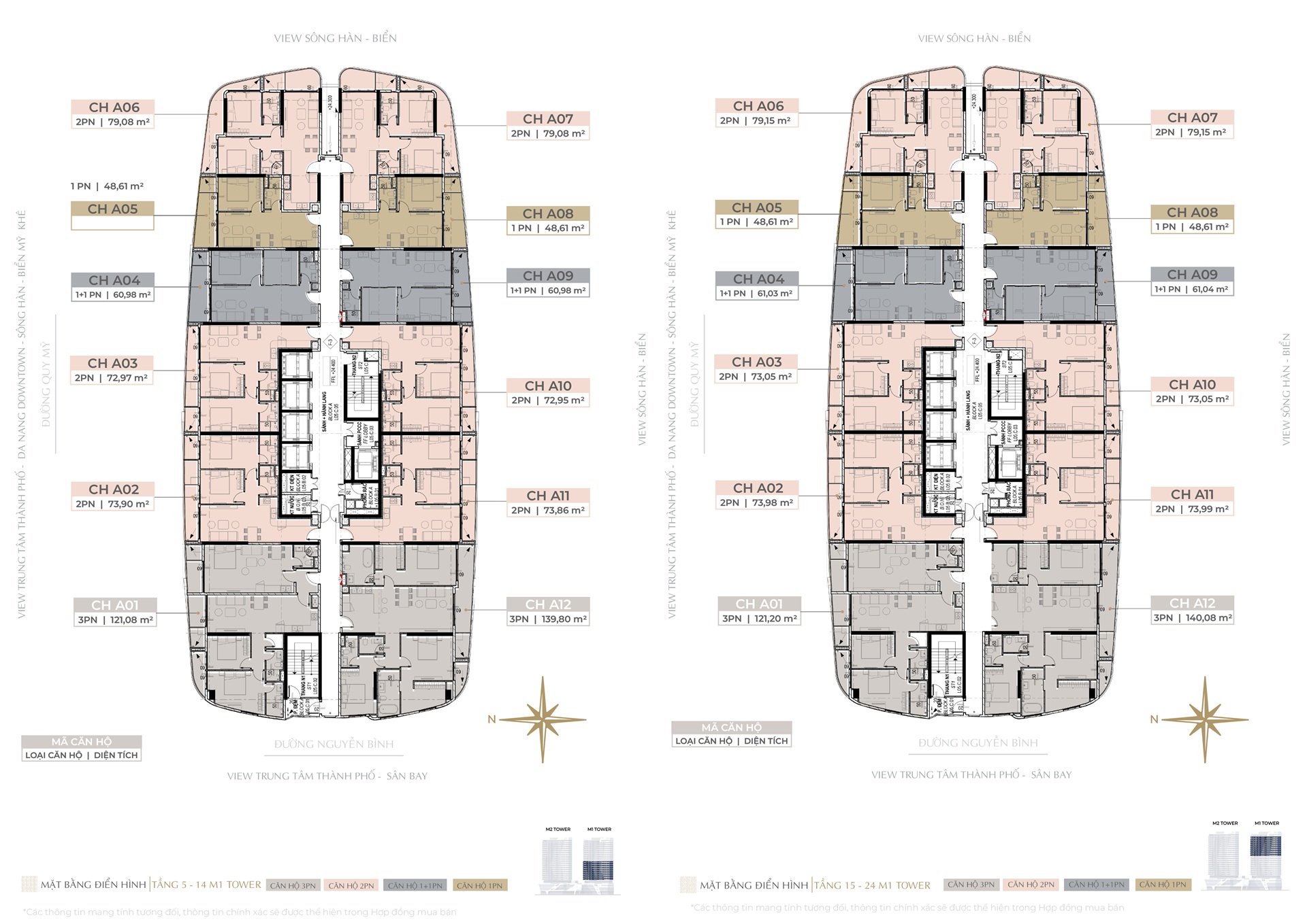 Mặt bằng tầng và Layout Căn Hộ The Meridian Đà Nẵng 01