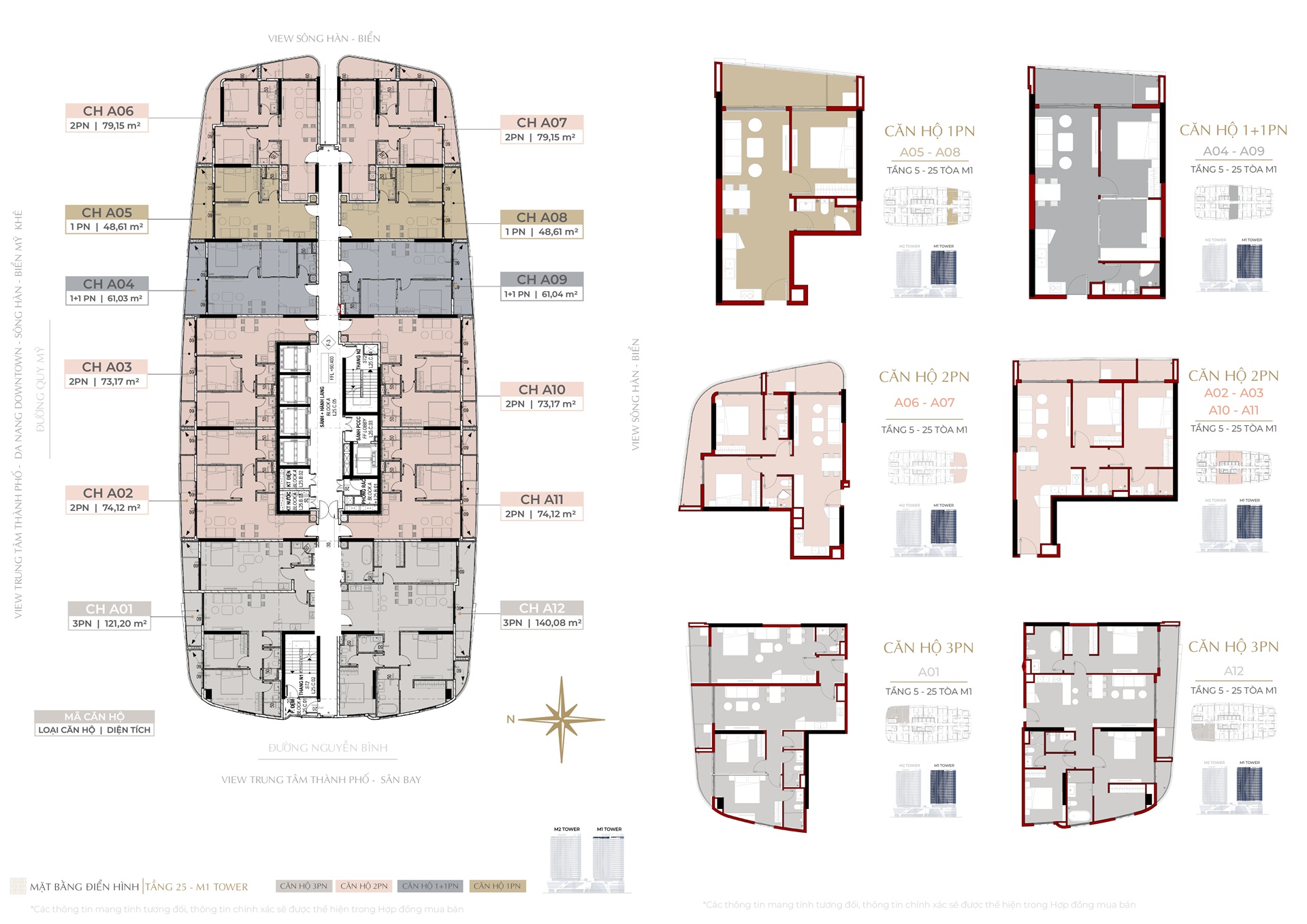 Mặt bằng tầng và Layout Căn Hộ The Meridian Đà Nẵng 02
